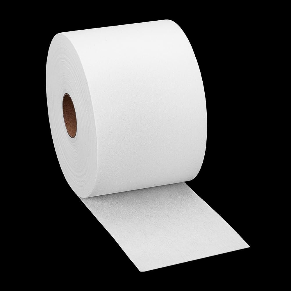 NBEADS 1 Rolls 50 Yards White Tear Away Embroidery Stabilizer Backing Roll, 4 Inch Wide Non-Woven Fabric Stabilizer for Machine Embroidery Caps, Hats Hand Sewing