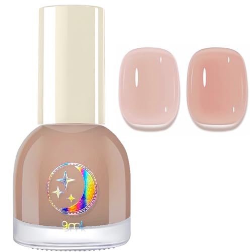 NovaCharm Nude Jelly Nail Color Water Based Quick Dry Neutral Beige Polish for Women & Girls Non Toxic Natural Gloss Finish 9 ML