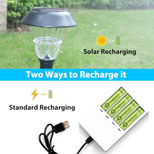 image for Brightown 12-Pack Rechargeable AA Batteries - 1000mAh 1.2V NiMH High C