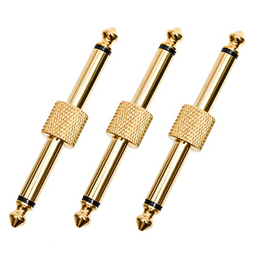 パッチケーブル (2個or3個) エフェクター 連結プラグ シールド ケーブル 連結 プラグ ペダル ジャック ストレート 接続 省スペース 金メッキ エフェクター連結プラグ 【Dante4】 (3本セット)