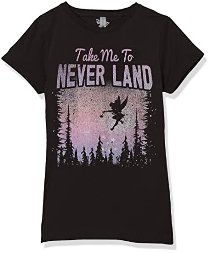 T-shirt Disney fille Neverland vintage noir taille XL pour enfant et adolescent fan de Peter Pan