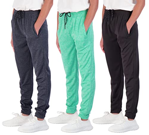 3 Pack Boys Girls Youth Active Teen Mesh Boy Sweatpants Joggers Running Basketball School Track Pants Athletic Workout Gym Apparel Training Jogger Fit Kid Clothing Casual Pockets - Set 8,Xl(18-20) #TOP4