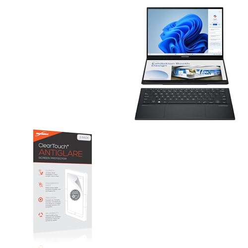 BoxWave Screen Protector Compatible with ASUS Zenbook Duo UX8406MA-PS99T - ClearTouch Anti-Glare (2-Pack), Anti-Fingerprint Matte Film Skin