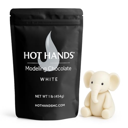 Modeling Chocolate Premium Gourmet Modeling Chocolate for cakes in WHITE 1 Pound Pack by Hot Hands Modeling Chocolate for cake decorating Cookie decorating and cake pops (OFF WHITE CHOCOLATE COLOR)