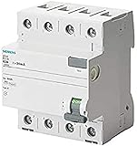 Frecuencia de empleo 50/60Hz Siemens 5sv - Interruptor diferencial clase-ac 4 polos 63a 300ma 70mm