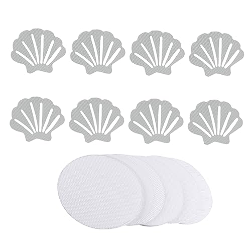 MUCKLILY 22Pcs Non Slip Adhesive Stickers for Bathroom Kitchen Shell Shape Round Safety Strips for Bathtub Shower Pool and More Easy to Install Slip