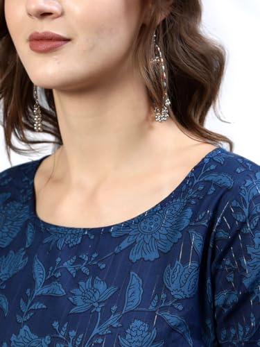 Image of YUVVIK Women's Ethnic Kurta Set | Floral Cotton Kurti with Palazzo & Matching Dupatta | Trendy Plus Size Suit for Festivals, Parties & Daily Outfit