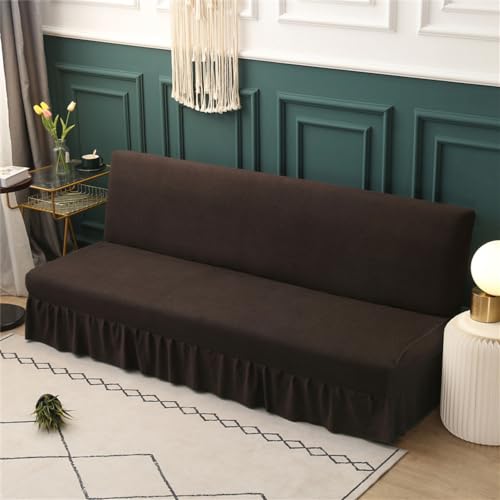 Surwin Housse de Clic Clac élastique Canapé 2/3 Places, Housse de Canapé sans Accoudoir Couverture de Canapé-lit avec Jupe Tout Couvert Canapé Pliant...
