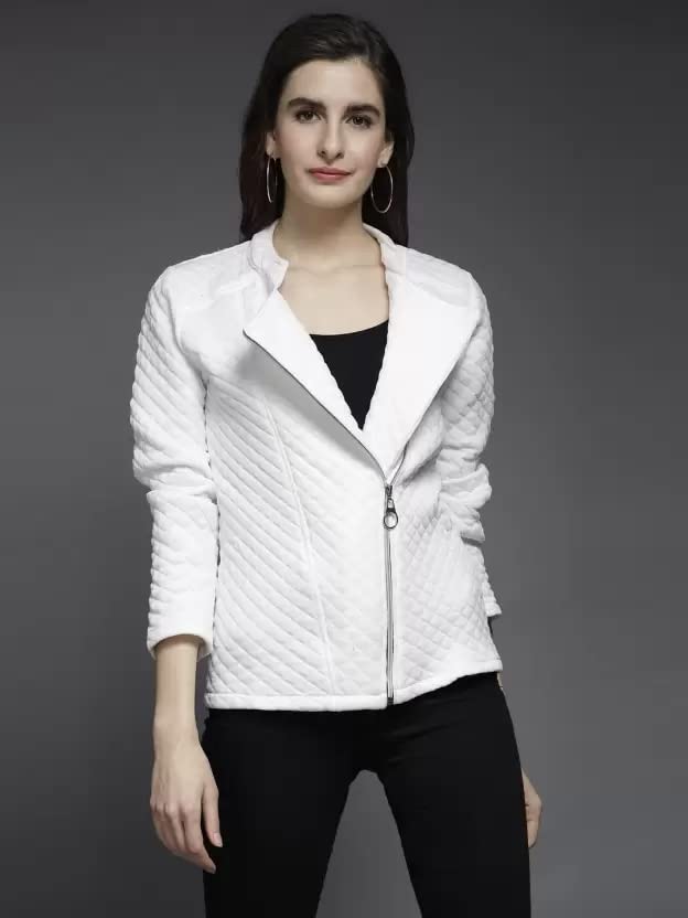 Image of Tandul Black Full Sleeve Solid Jacket for women Stylish Winter Wear Round Neck Jacket for Women & Girls, Zip closer