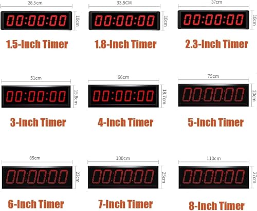 Temporizador de gimnasio LED de 6 dígitos con botón de cronómetro, cronómetro de pared digital para entrenamiento de intervalos, entrenamientos de fitness, ejercicios de velocidad