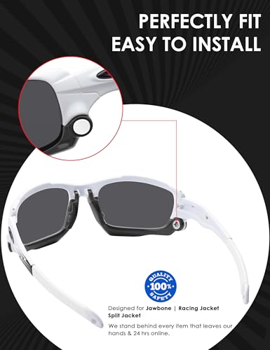 Image of BLAZERBUCK Replacement Earsocks & Bolt for Oakley Jawbone /Racing Jacket /Split Jacket Sunglasses - Black + White
