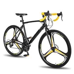Hiland Aluminum Road Bike, All Shimano Drivetrain 21 speeds, Disc Brake with 700C Wheels for Men, Mens Road Bicycle