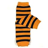 Wrapables Colorful Baby Leg Warmers, Stripes Orange and Black