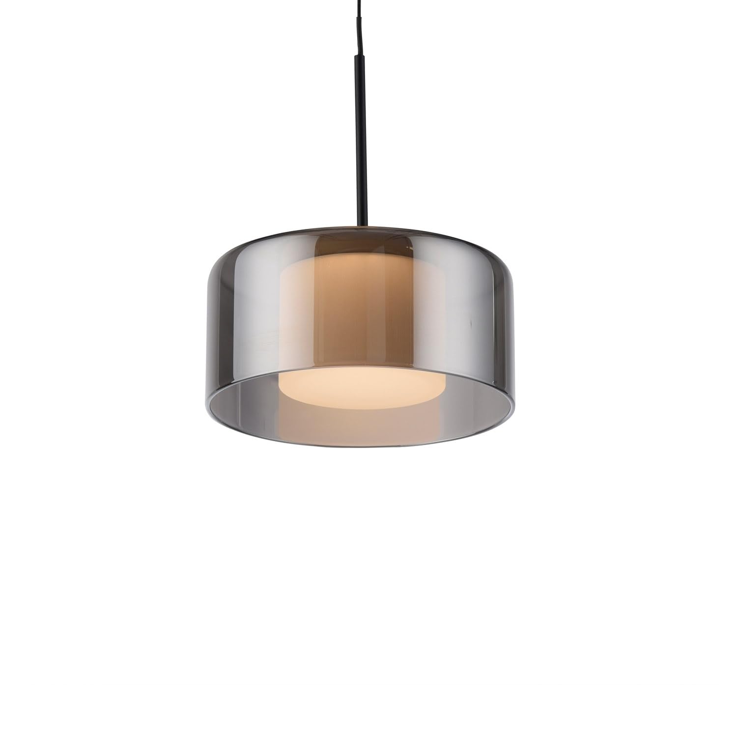 Paul Neuhaus LED-Pendelleuchte - 66 x 180 cm - 3-flammig - Rauchfarben - Schwarz - Metall - Glas - dimmbar
