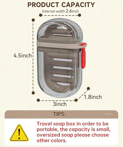 Image of Travel Soap Box - Plastic Transparent Waterproof Portable Soap Dish Box for Travel, Camping & Outdoor, Leakproof Soap Box Case with Lid Draining Soap Bar Holder Dish Container (1, Travel Soap Box)