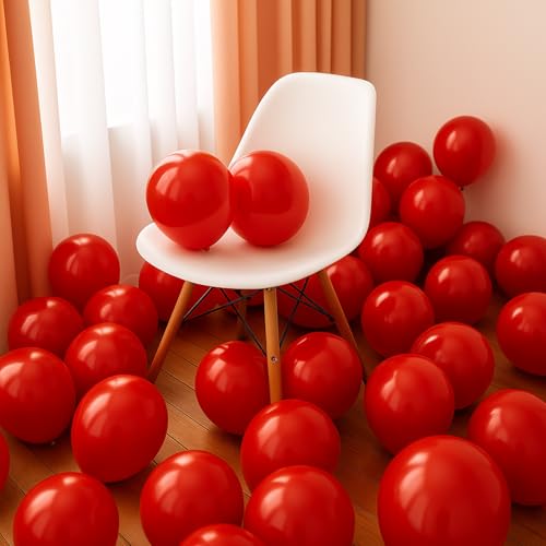 Image of Party Propz Red Balloons for Decoration Birthday - Pack of 50 Pcs Red Metallic Balloons for Decoration | red balloon | Balloons for Birthday | Valentine's Day Decorations Items (Latex)