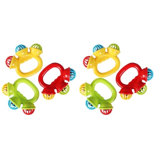BESTonZON 6 Pcs Soothing Toys Jingle Bells Rattles Toys Shaking Bells Small Jingle Bell Music Instruments for Kids Percussion Instrument Sleigh Bells Small Hand Bell Plastic Toddler Appease