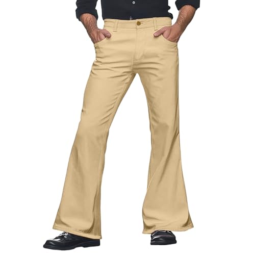 Pantalon évasé pour homme années 70 jambe large fluide pour style disco chic