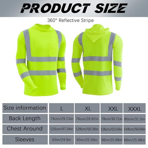 Amylove 4 Pcs Reflective Safety T Shirt High Visibility Work Shirts Sun Protection Construction - Image 3