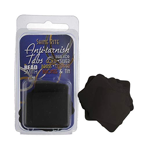 The Beadsmith Anti-Tarnish Tabs 1 x 1 inch Non-Abrasive 50 tabs per Pack for Jewelry Storage