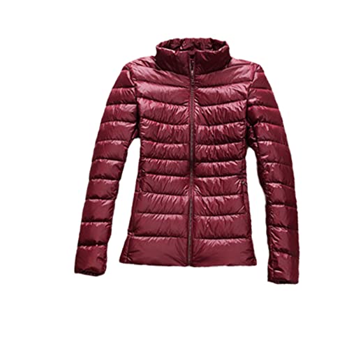 Manteau d'hiver femme en duvet de canard blanc parka fine bordeaux L