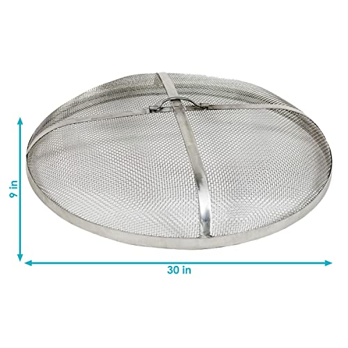 Sunnydaze Rust-Resistant Stainless Steel Fire Pit Spark Screen Cover - 30-Inch Diameter #TOP2