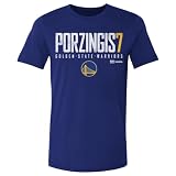 500 LEVEL NBA Kristaps Porzingis Golden State Warriors Elite Men's Cotton T-Shirt (Royal Blue, XL)