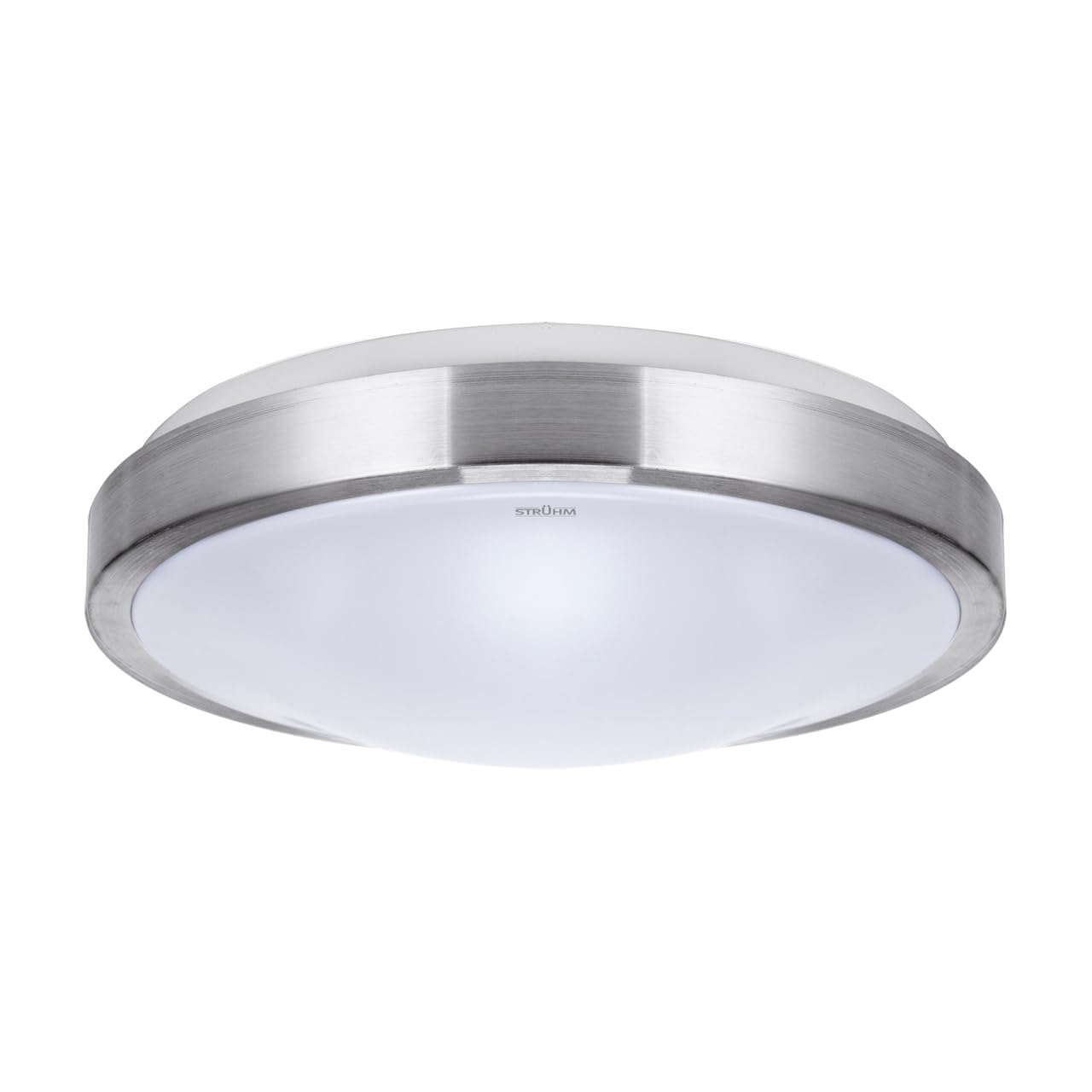 Licht-Erlebnisse LED Deckenleuchte Bad D: 37,5 cm rund IP44 in Silber Weiß neutralweiß 4000 K 2490 lm Modern Deckenlampe Feuchtraum Badezimmerleuchte