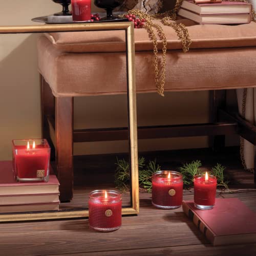 Aromatique Smell Of Christmas Glass Cube Candle 12Oz Decorative Home Fragrance Aromatherapy Long Lasting Room Air Freshener Perfect Fall Decoration Luxury Minimalism Modern Candle Gift 56 Hour Burn! #TOP2