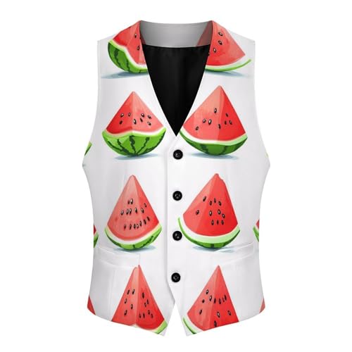 Watermelons Mens Slim Fit Suit Vest Dress Waistcoat Casual Business Vest4