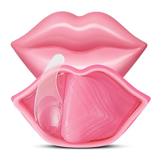 Charm Kiss 20 peças de máscara hidratante para os lábios, reduz as linhas labiais e restaura a umidade, máscara labial nutre eficazmente a pele dos lábios, tratamento com gel, máscaras labiais volumosas, produtos de cuidados labiais (rosa)