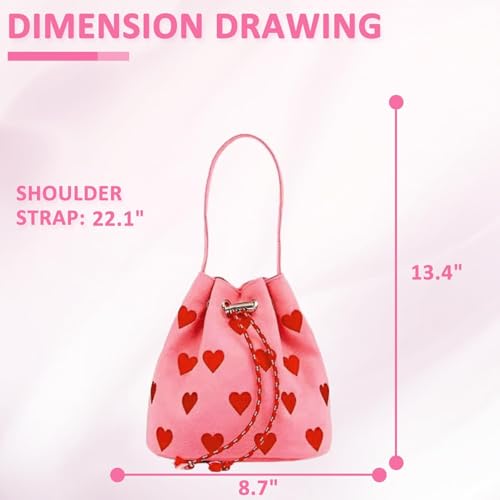 Bolso Tote de lona con bordado de corazón rosa miniatura 5