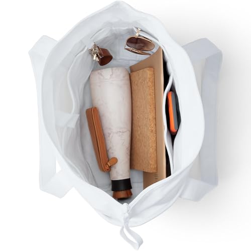Image of Lands' End Zip Top Long Handle Canvas Tote Bag