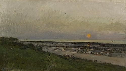 Affiches et gravures Daubigny Coucher de soleil à Villerville impression haute qualité