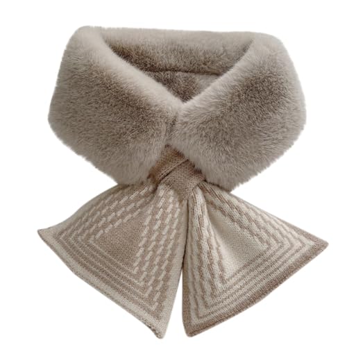 Zcargel Women Winter Plush Scarf, 60-80cm Fur Scarf Neck Warmer Elegant Temperament Shawl Collar Warm For Coats Down Jackets