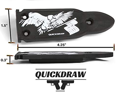 QuickDraw Bullet Shaped Rubber Coated Magnetic Gun Mount - 35LB Pull Strength Rating - Compatible with Most Firearms and Easy Installation (Eagle Flag)