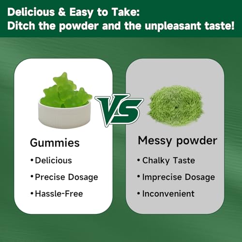 Image of Organic Barley Grass Supplement,Vitamin C and Vitamin D,Gut Health Gummies 60 Counts