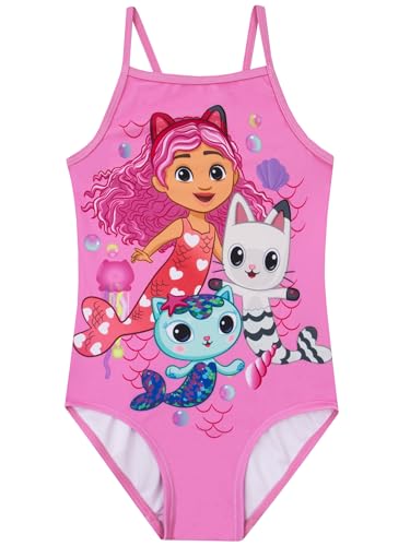 DreamWorks Gabby’s Dollhouse Girls Bathing Suit, Mermaid Girls Swimsuit, Kids Bathing Suit for Summer, Pink 5