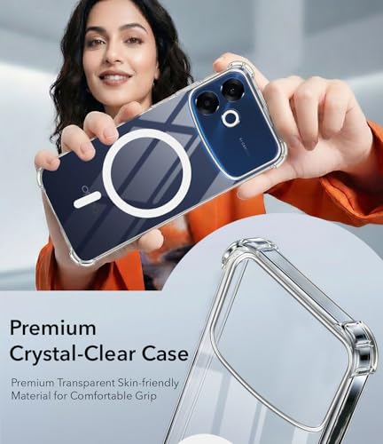 Image of Jkobi Shockproof Crystal-Clear Back Cover for Oppo F33 Pro 5G (Magsafe Wireless Support | Drop & Camera Protection | Hard Polycarbonate)