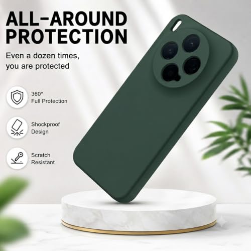 Image of Back Cover for Vivo X300 5G | Full Camera Protection | Premium Liquid Silicon Case | Flexible Bumper Case for Vivo X300 5G (Military Green)