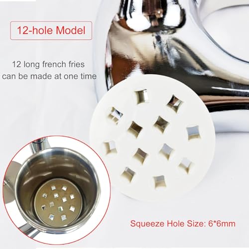 Spremiagrumi di Patate Fritte, Macchina Manuale for Patatine Fritte da 30 Cm Macchina for Patatine Lunghe, Spremiagrumi di Patate Fritte A 16 Fori, Spremiagrumi Verticale con Cestello Coordinato