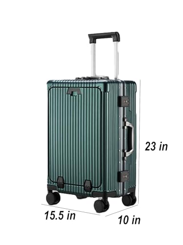 Premium Hardshell Luggage with TSA Push-Lock, 20 Inch Aviation-Standard Carry On Suitcase, Collapsible Cup Holder, Ergonomic Hooks (green)2