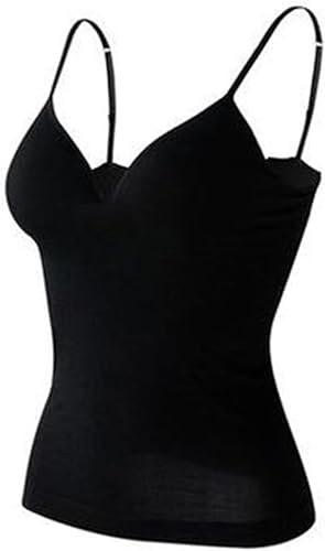 AOOPOO Imbottite con Reggiseno Incorporato da Donna Canottiera con Canotta Canotta da Notte
