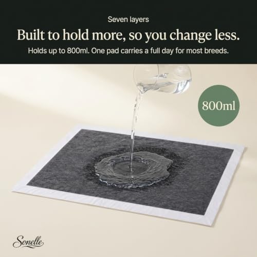 Image of Charcoal Pee Pads for Dogs - Large 29.5 inchx23.6 inch Puppy Pads, Activated Charcoal Odor Control - Leak-Proof CET Edge, 7-Layer 800ml Absorption, Quick-Dry - Made in Korea - 30 Count