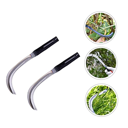 Set de 2 hoces de acero manganeso para jardín miniatura 5