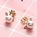 Coadipress Christmas Reindeer Earrings for Women - Cute Fashion Sparkling Rhinestone Stud Earrings - Holiday Party Statement Jewelry Accessories (Gold Pearl)