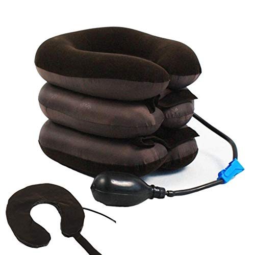 GHJKBJ U-Form Inflatable Pillowsoft Cervical-Massage-Kissen-Auto-Kopf-Ansatz-Rest-Luftpolster-Reisen Flugzeug Nackenkissen Memory-Schaum-Kissen Cover
