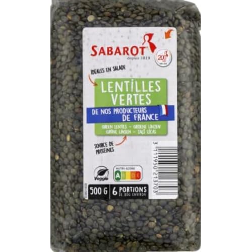 Sabarot - Lentejas verdes, 500 g