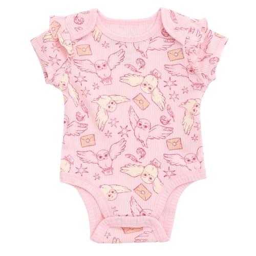 Harry Potter Baby Girls Ribbed Bodysuit, Shorts & Headband 3 Piece Outfit Set Newborn to Infant Sizes (Newborn - 24 Months)3