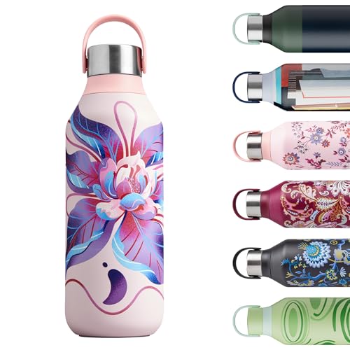 Chilly's Bottle Serie 2 - Botellas térmicas de Acero Inoxidable con gollete Suave y asa - Magnolia Twist, 500ml
